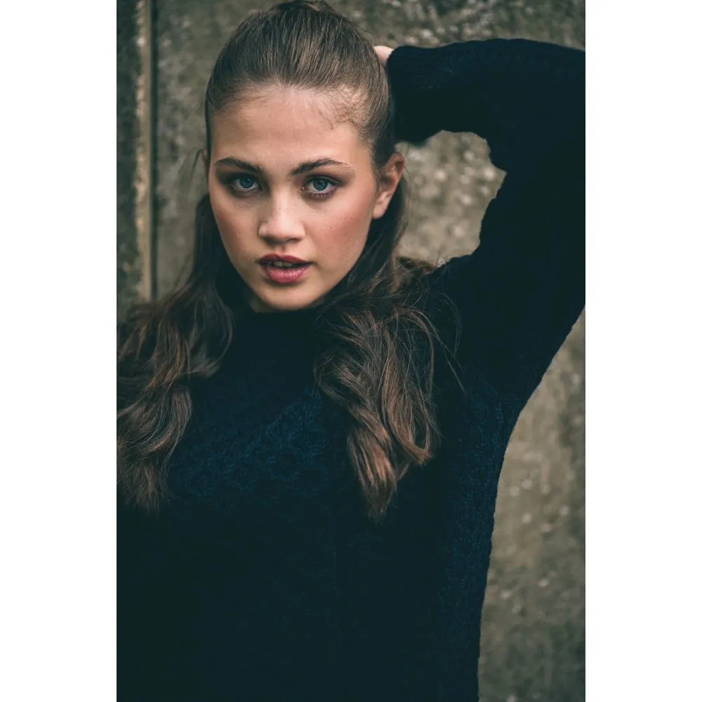 Unisex Navy Aran, In Superior High Altitude Merino Wool, Super Soft And Comfortable