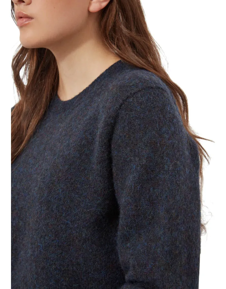 Unisex, Navy Preppy Brushed Shetland Wool, Classic And Authentically British