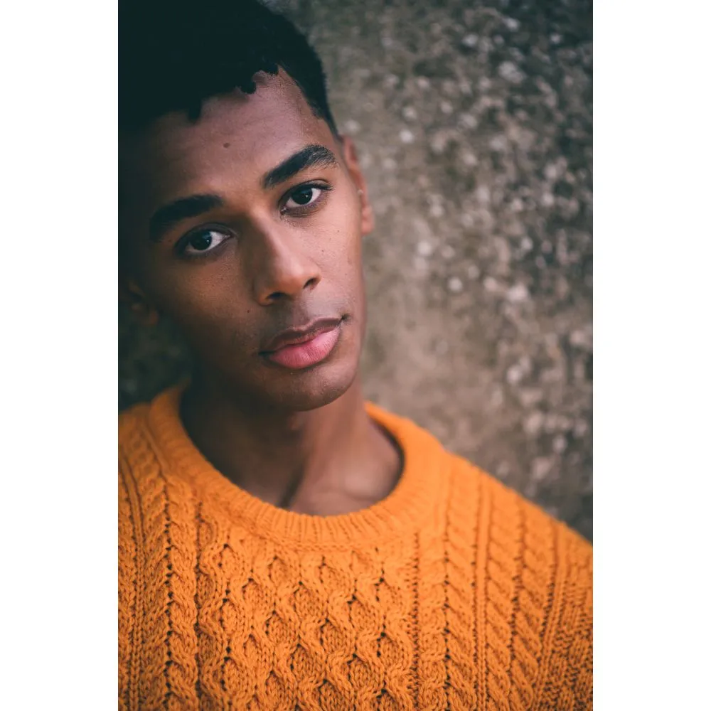 Unisex Orange Aran, In Superior High Altitude Merino Wool, Super Soft And Comfortable