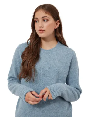 Unisex, Sky Blue Preppy Brushed Shetland Wool, Classic And Authentically British