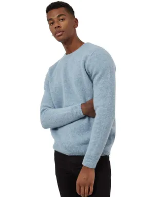 Unisex, Sky Blue Preppy Brushed Shetland Wool, Classic And Authentically British