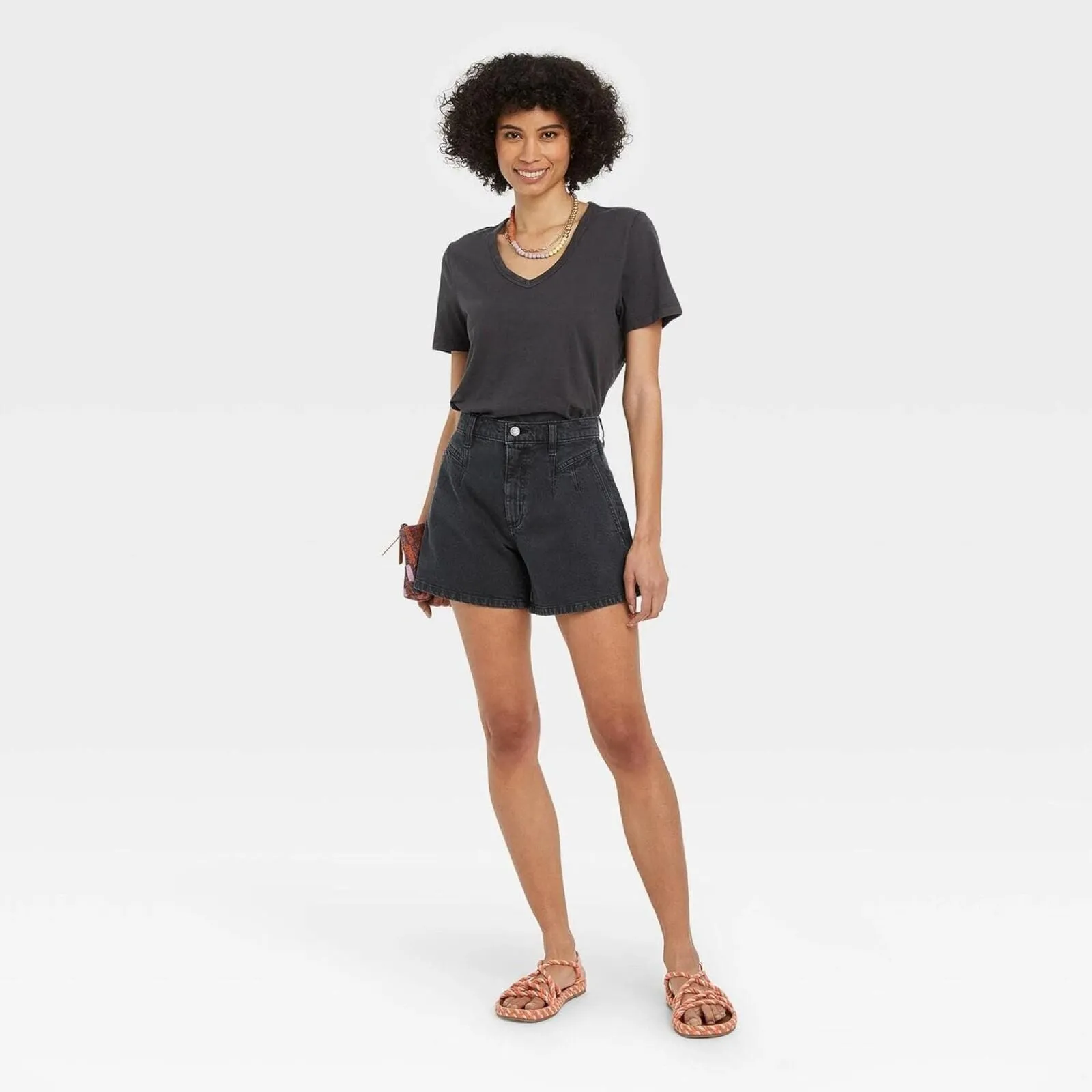 Universal Thread Women's High-Rise A-Line Midi Jean Shorts 84195387