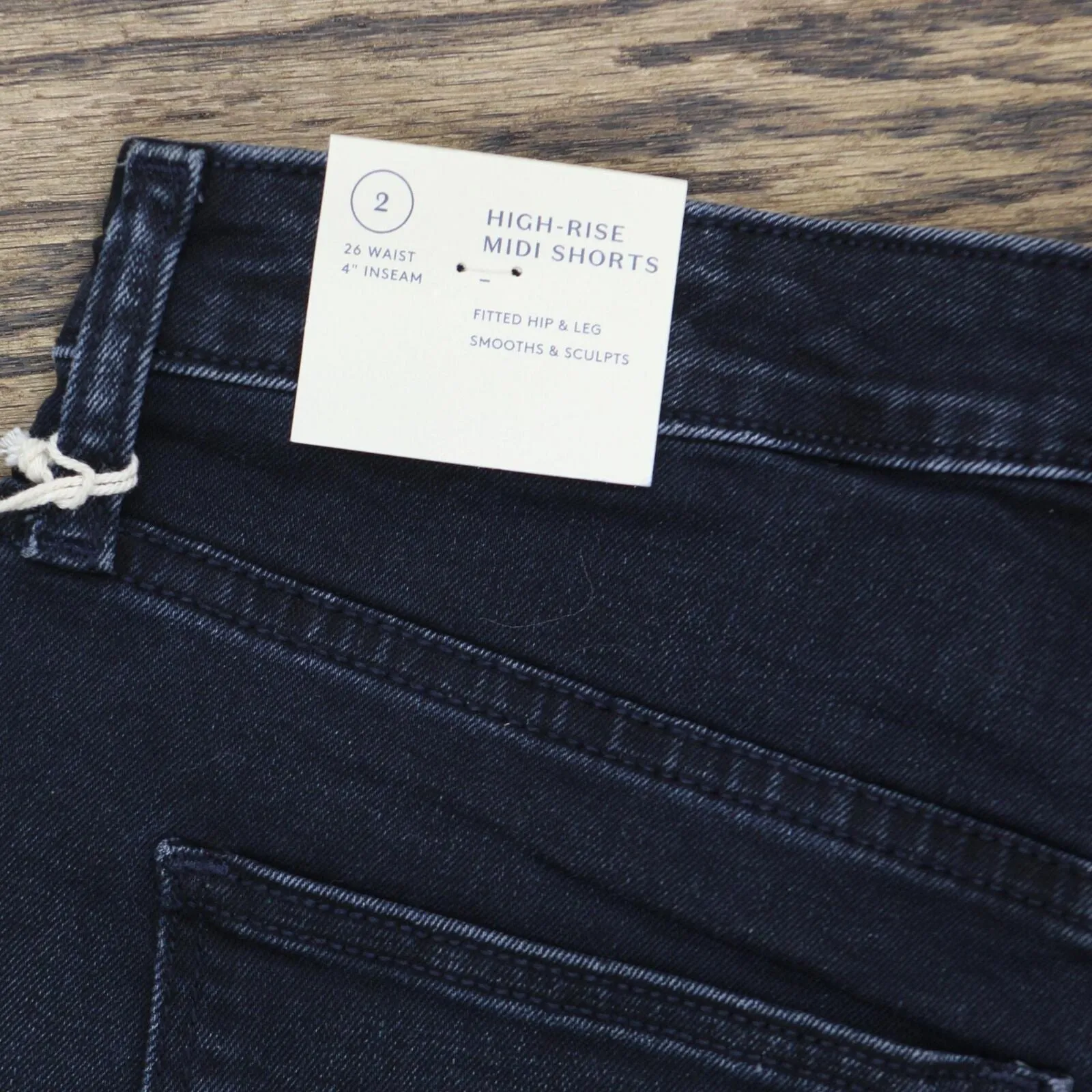 Universal Thread Womens High Rise Midi Denim Shorts Midnight Blue 2