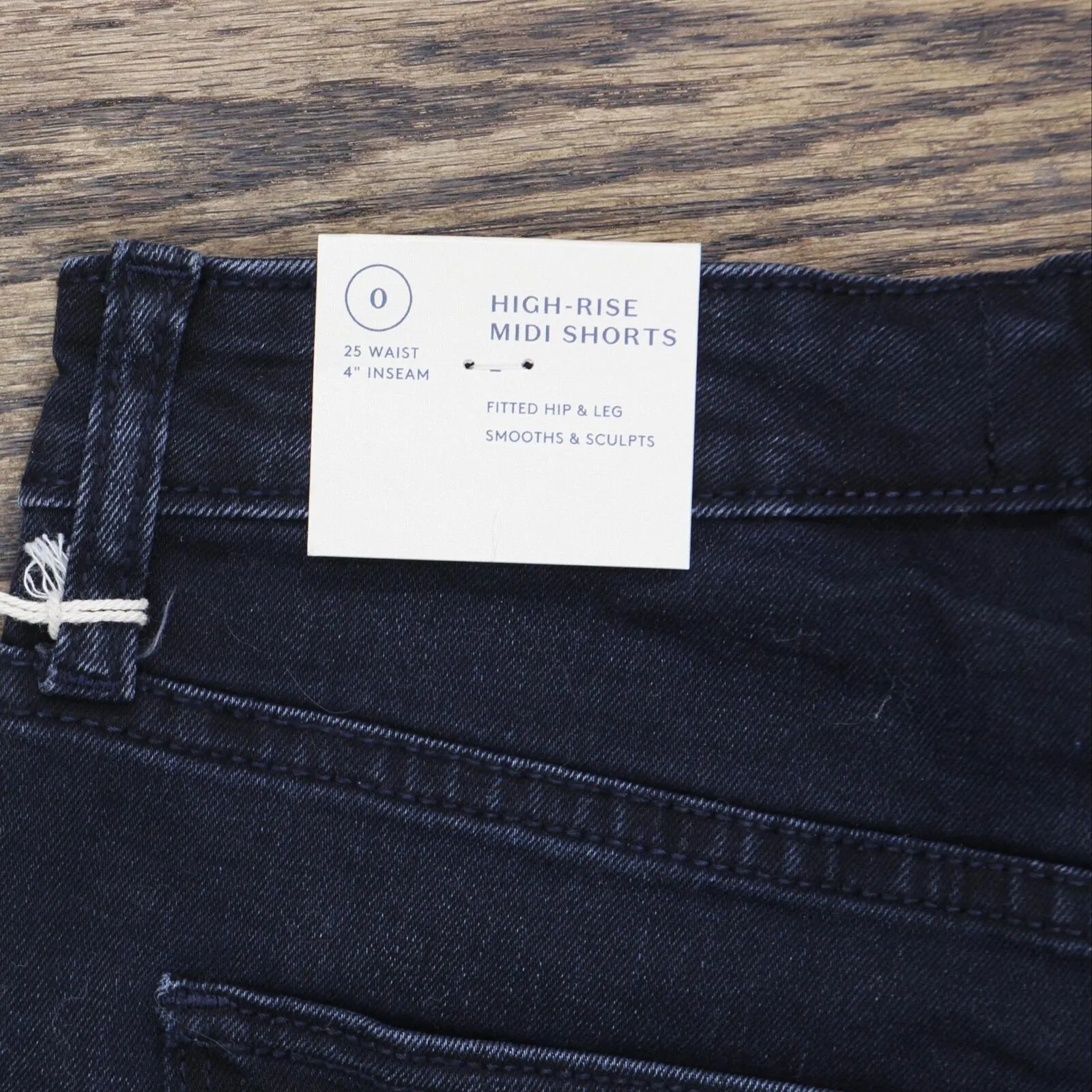 Universal Thread Womens High Rise Midi Shorts Midnight Wash Blue 0