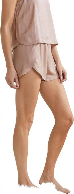 Upwest Womens Surplice Sleep Shorts Blush Pink Brown M