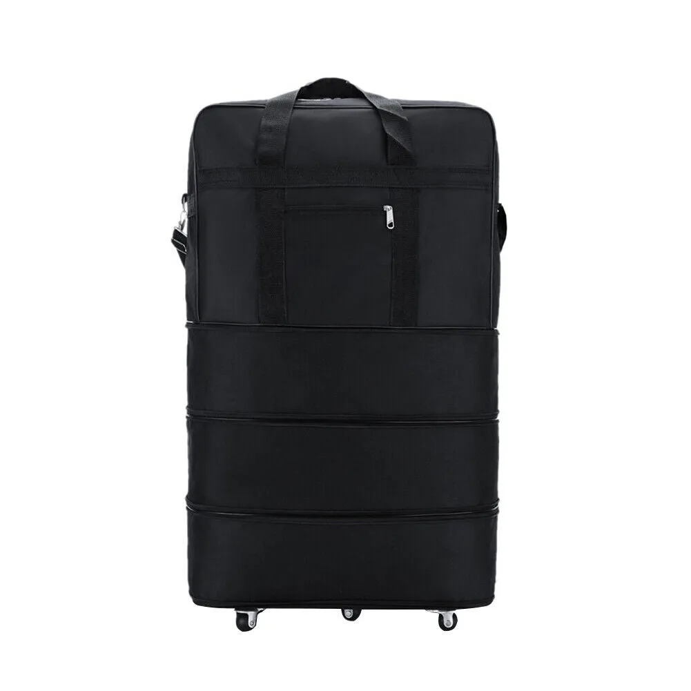 US 3-Layers Expandable Duffel Bag Suitcase Collapsible Rolling Wheeled Luggage