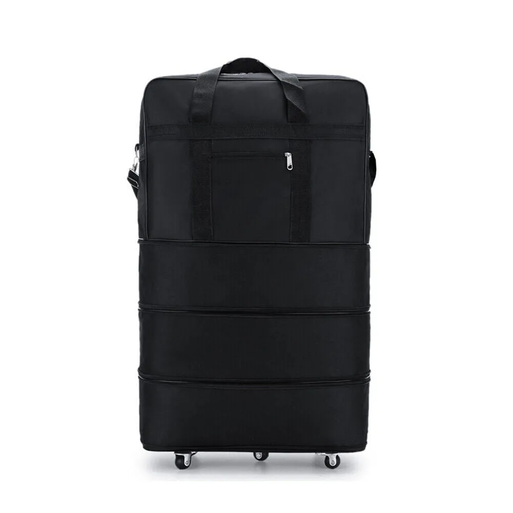US 3-Layers Expandable Duffel Bag Suitcase Collapsible Rolling Wheeled Luggage