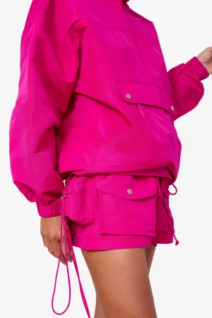 Utility Shorts with Silver Snap Detail