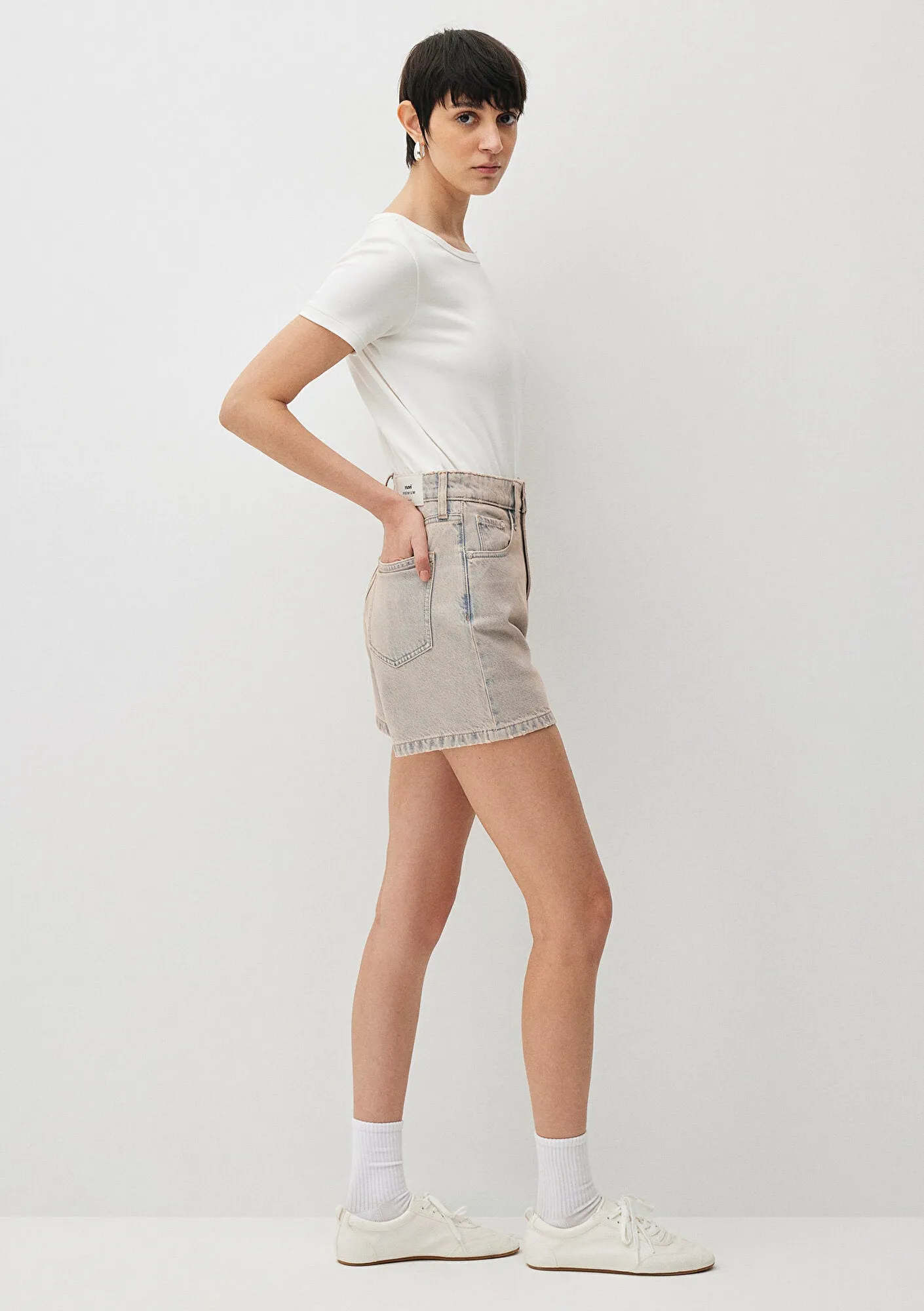 Verna Pink Washed Mavi Premium Jean Shorts