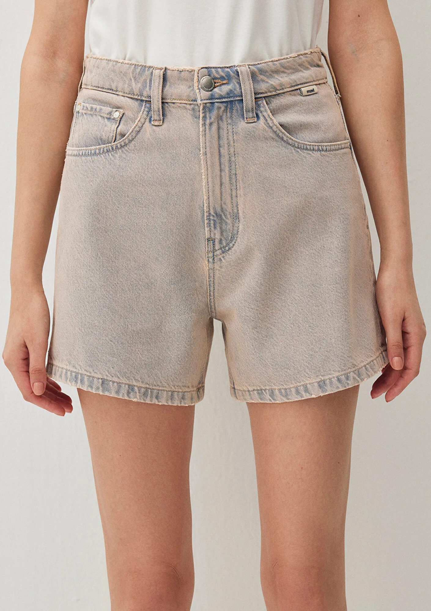 Verna Pink Washed Mavi Premium Jean Shorts