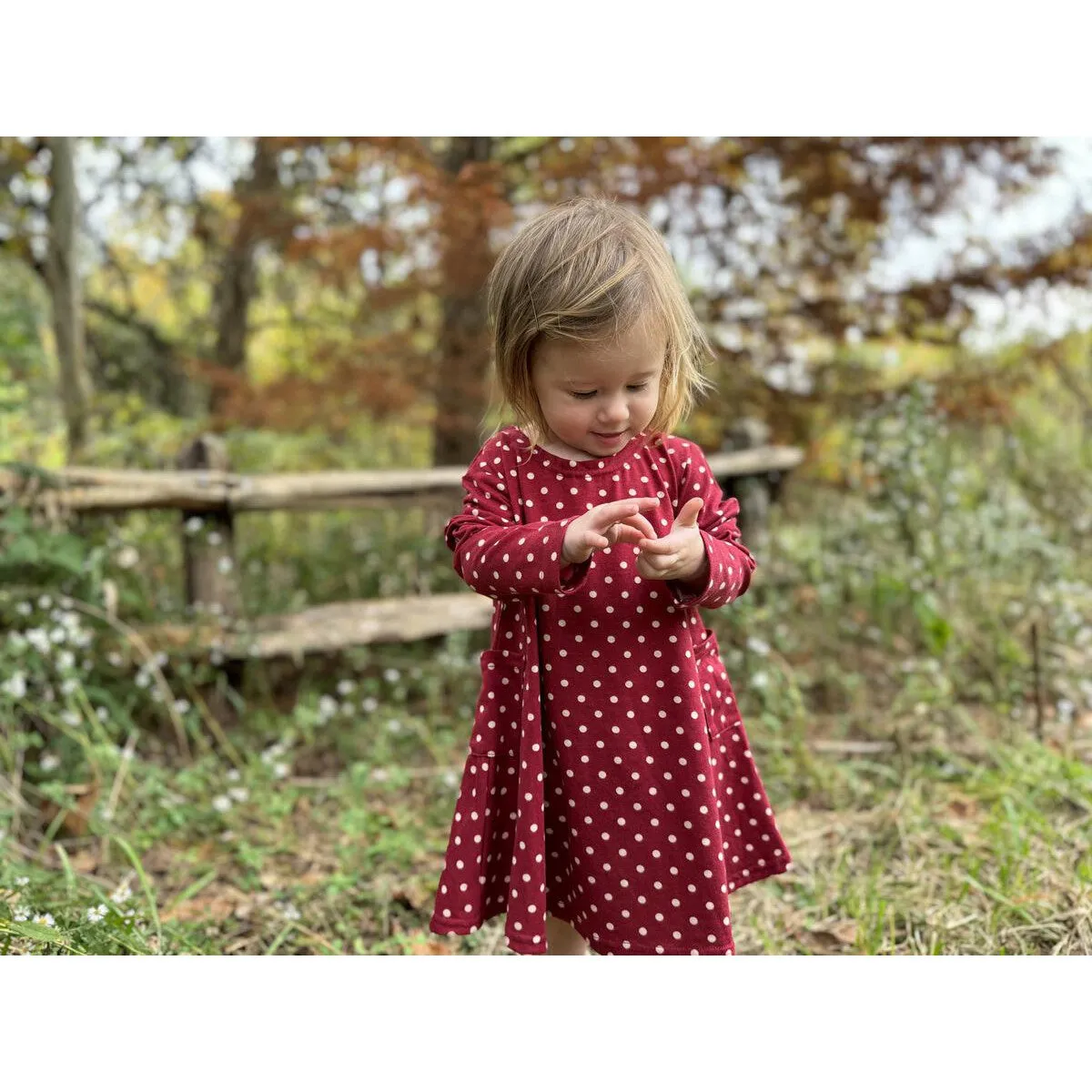 Vignette Burgundy Polka Dot Leena Dress