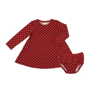 Vignette Burgundy Polka Dot Leena Dress