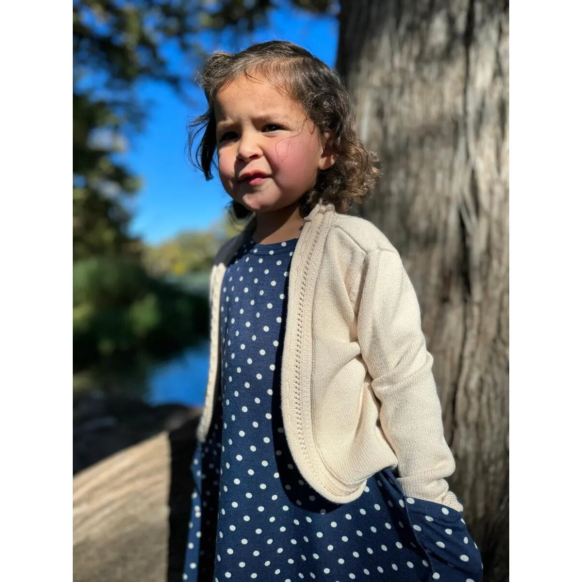 Vignette Navy Blue Polka Dot Leena Dress