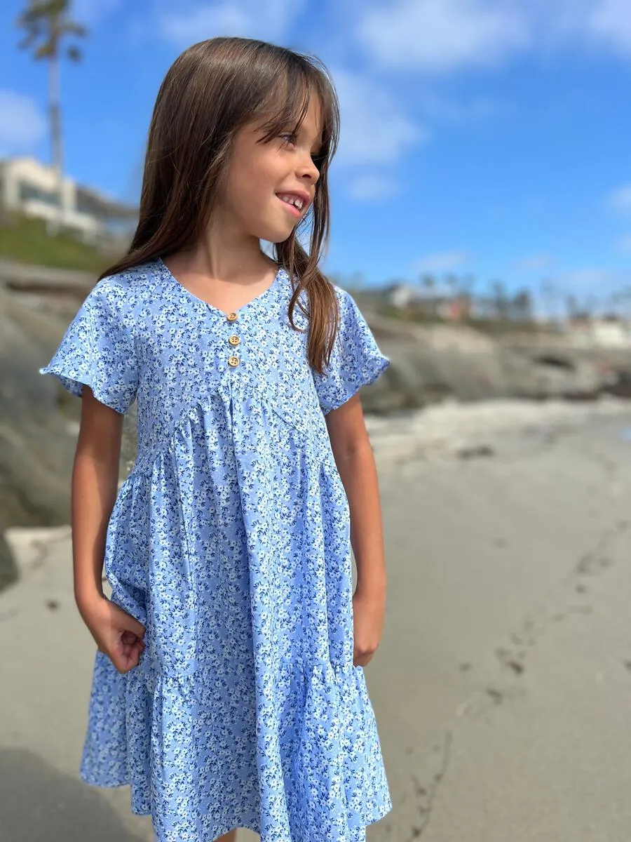 Vignette Wanda Dress in Blue Ditsy Floral