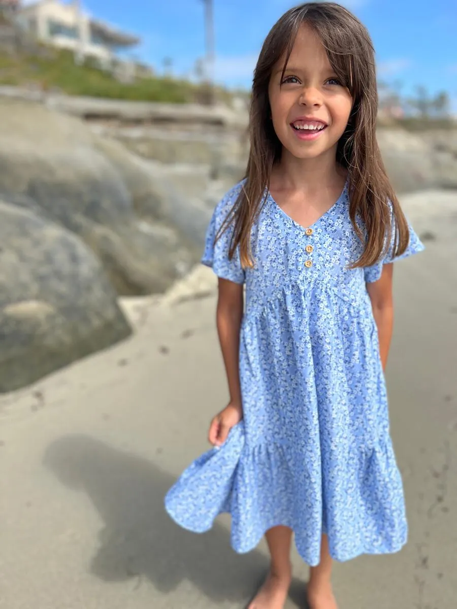 Vignette Wanda Dress in Blue Ditsy Floral