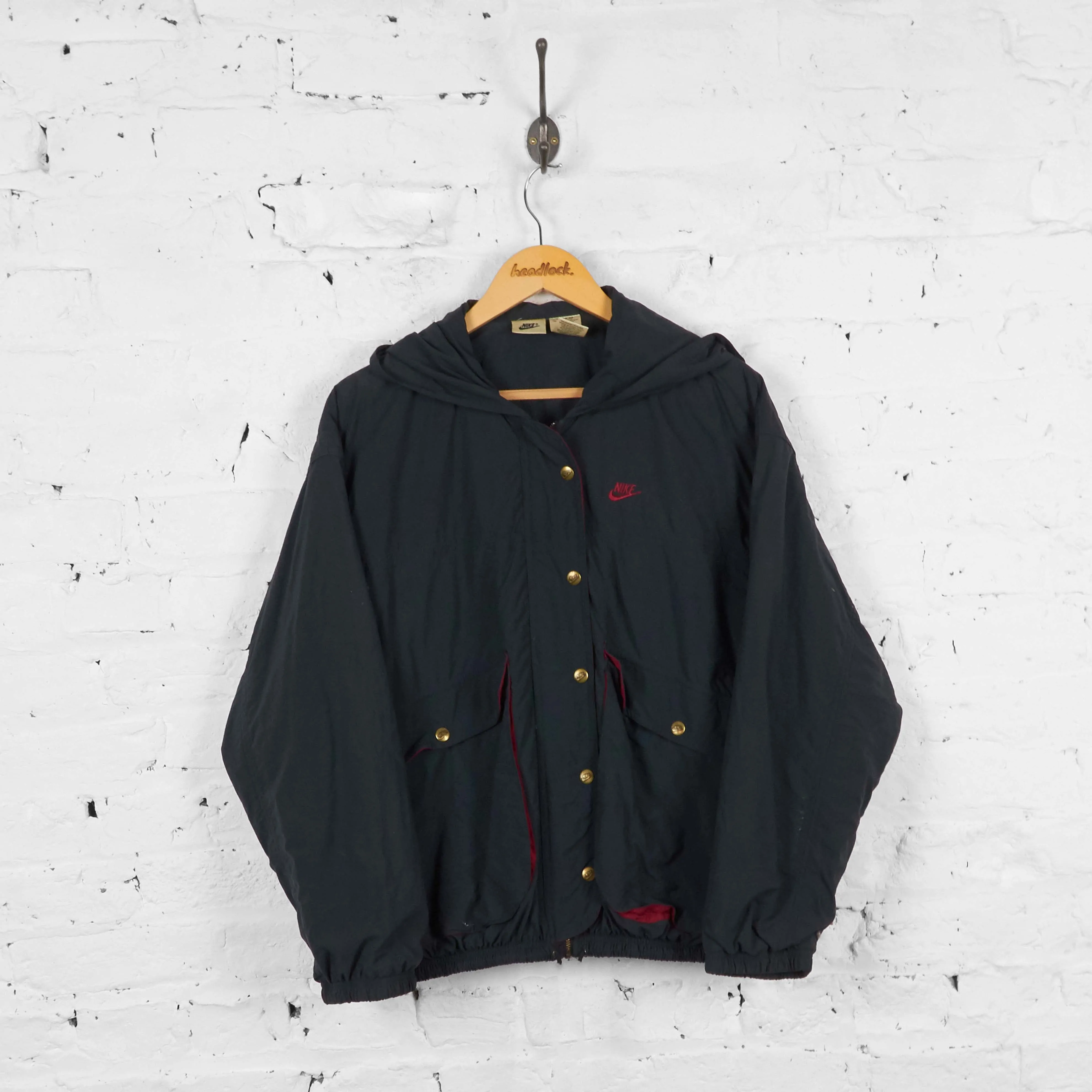 Vintage Nike Hooded Jacket - Black - M