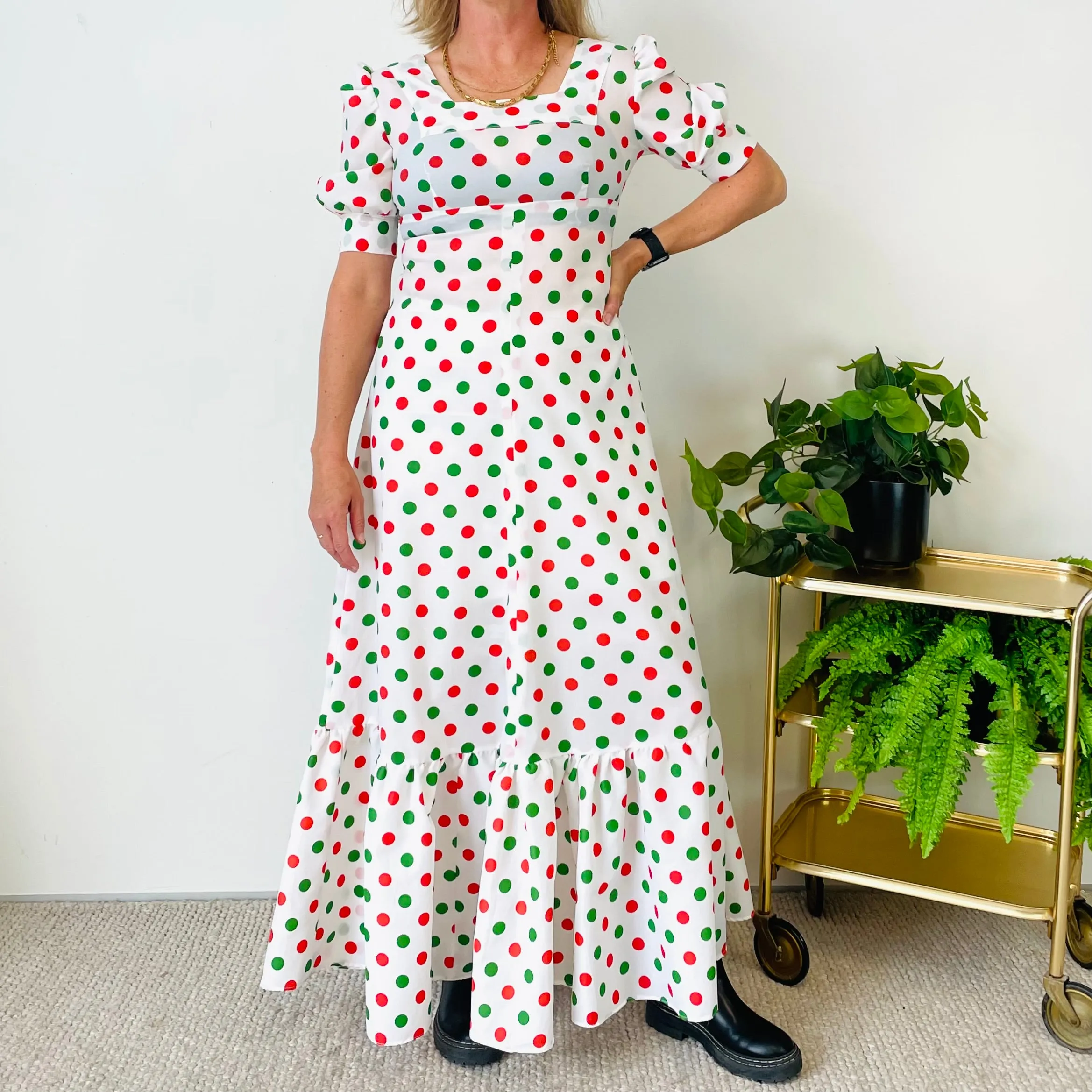 Vintage Polka Dot Dress (S)