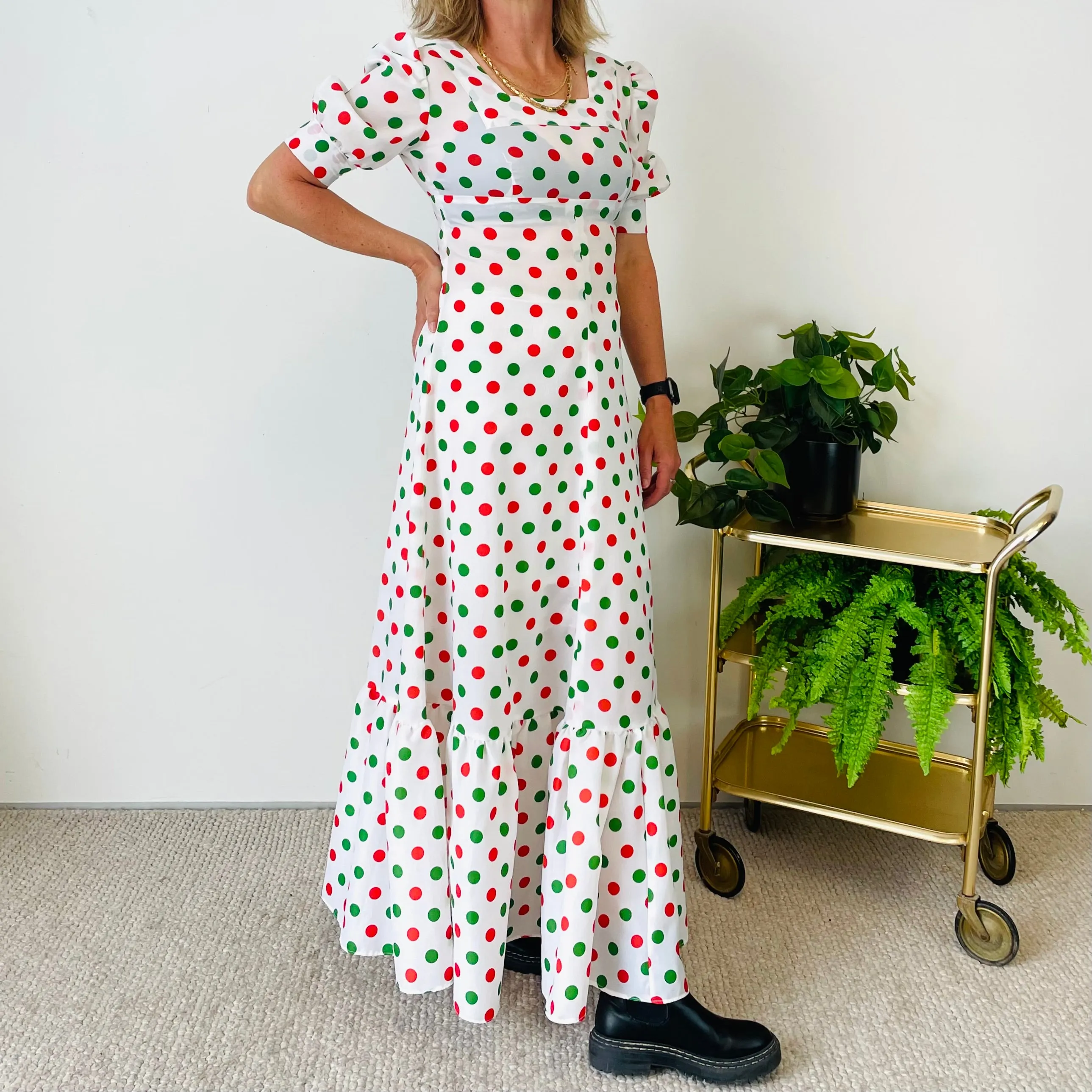 Vintage Polka Dot Dress (S)