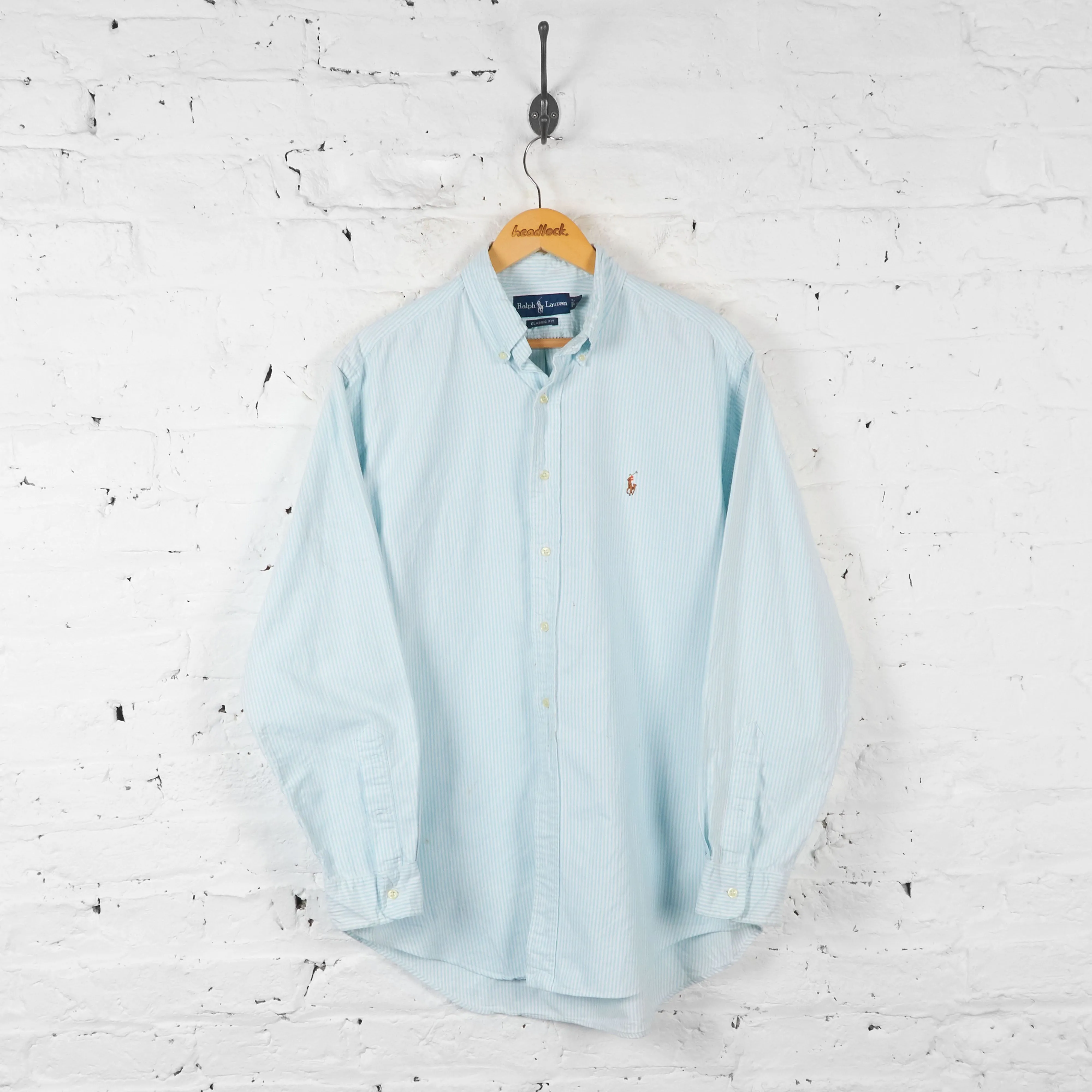 Vintage Striped Ralph Lauren Shirt - Blue - L