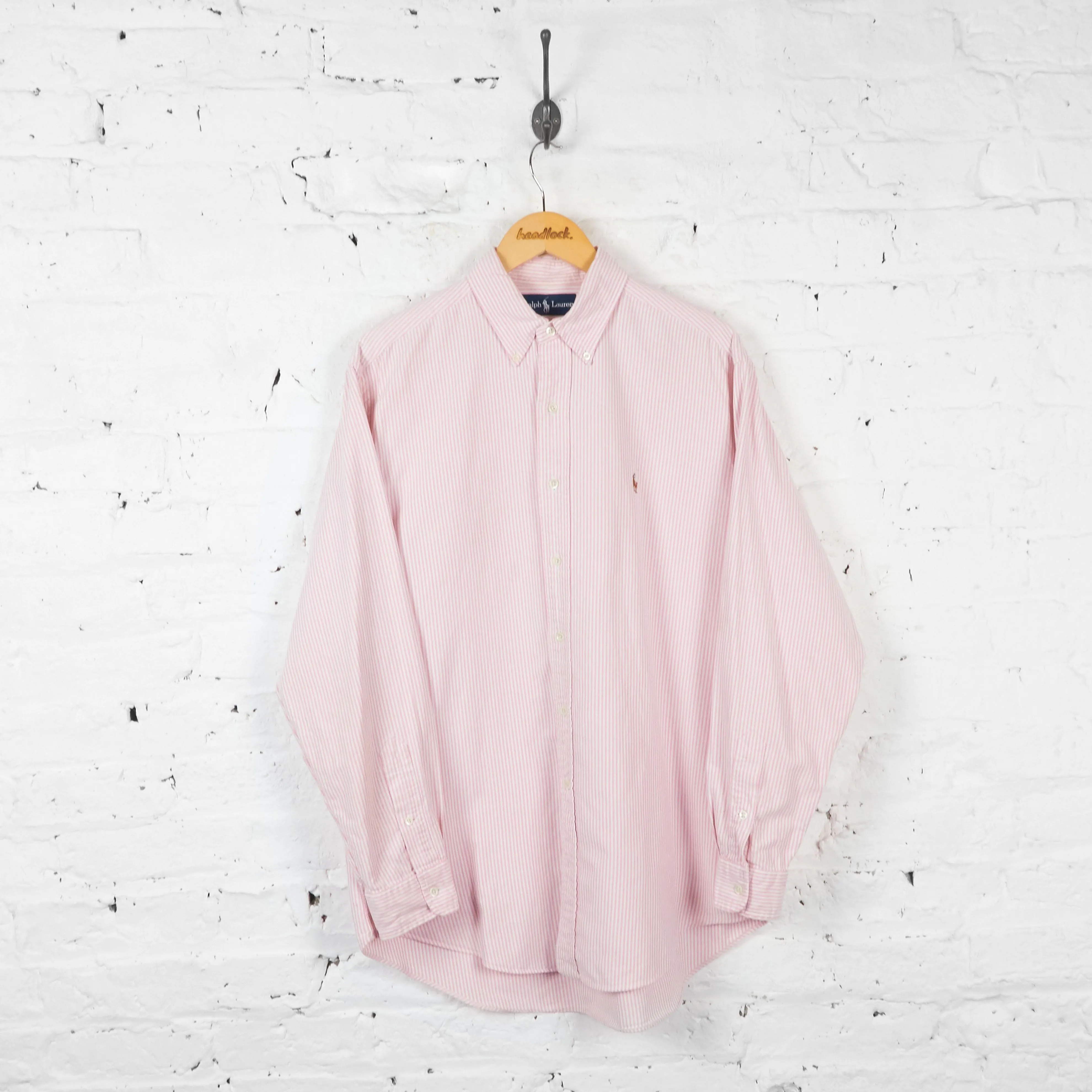 Vintage Striped Ralph Lauren Shirt - Pink - L