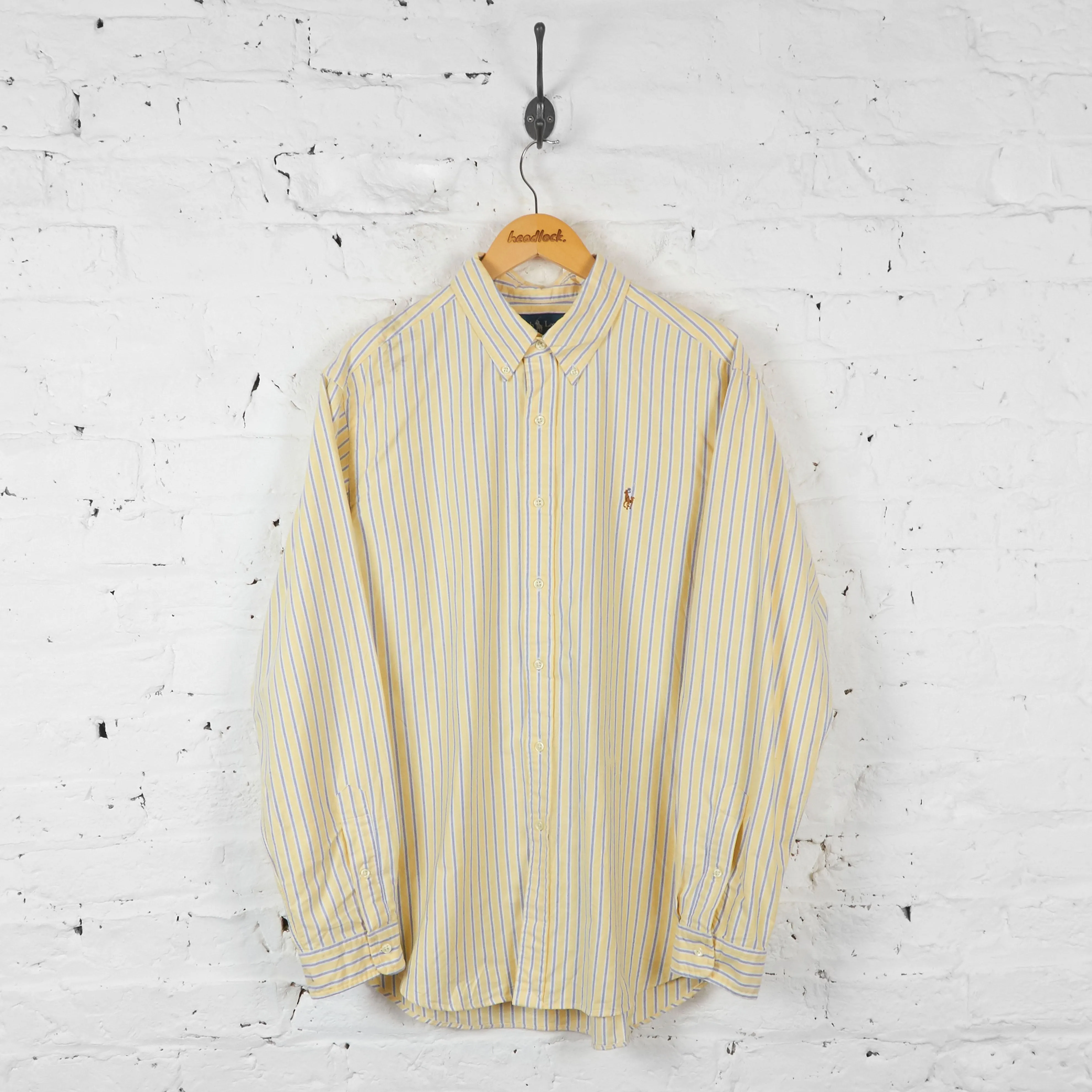 Vintage Striped Ralph Lauren Shirt - Yellow - XL