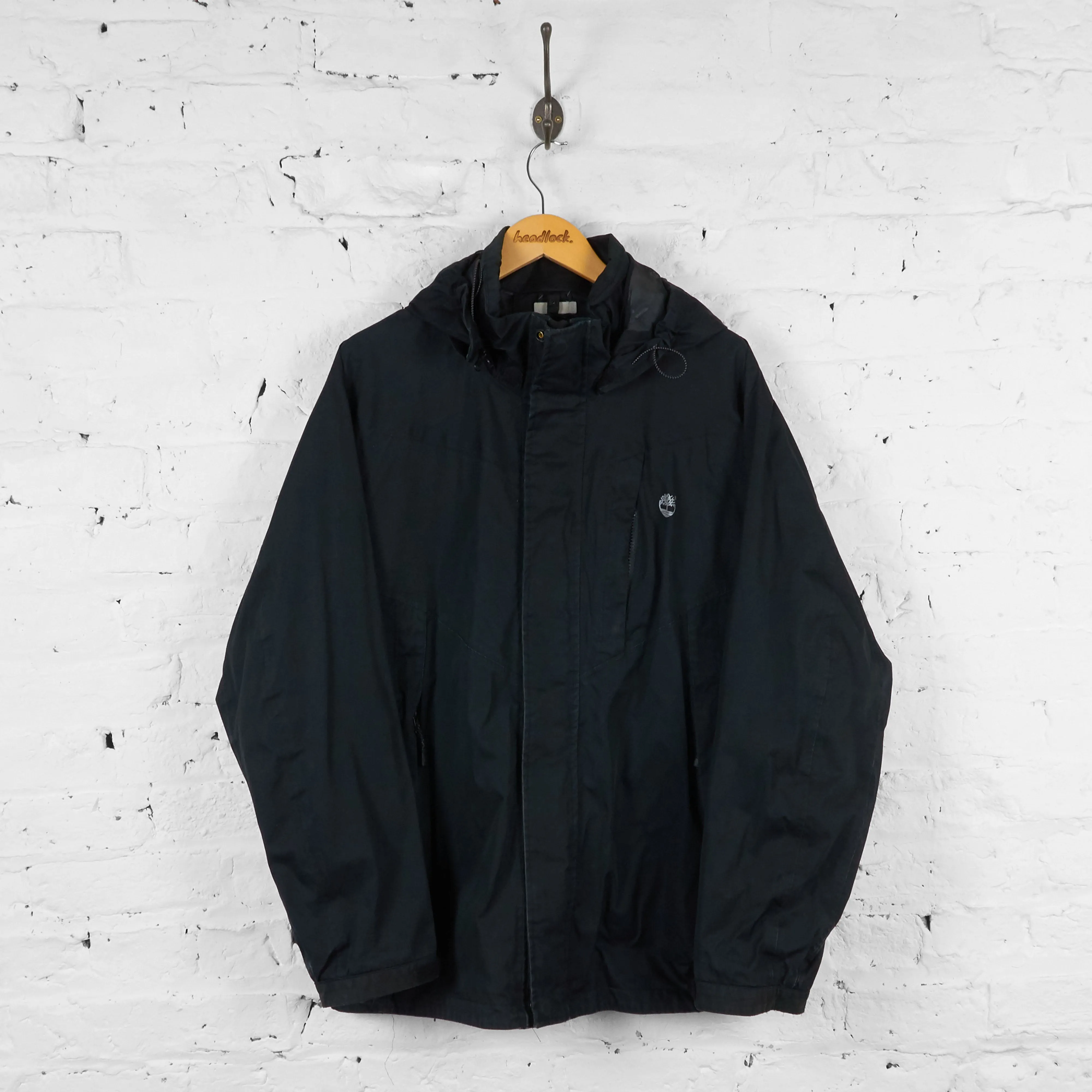 Vintage Timberland Hooded Coat - Black - XL