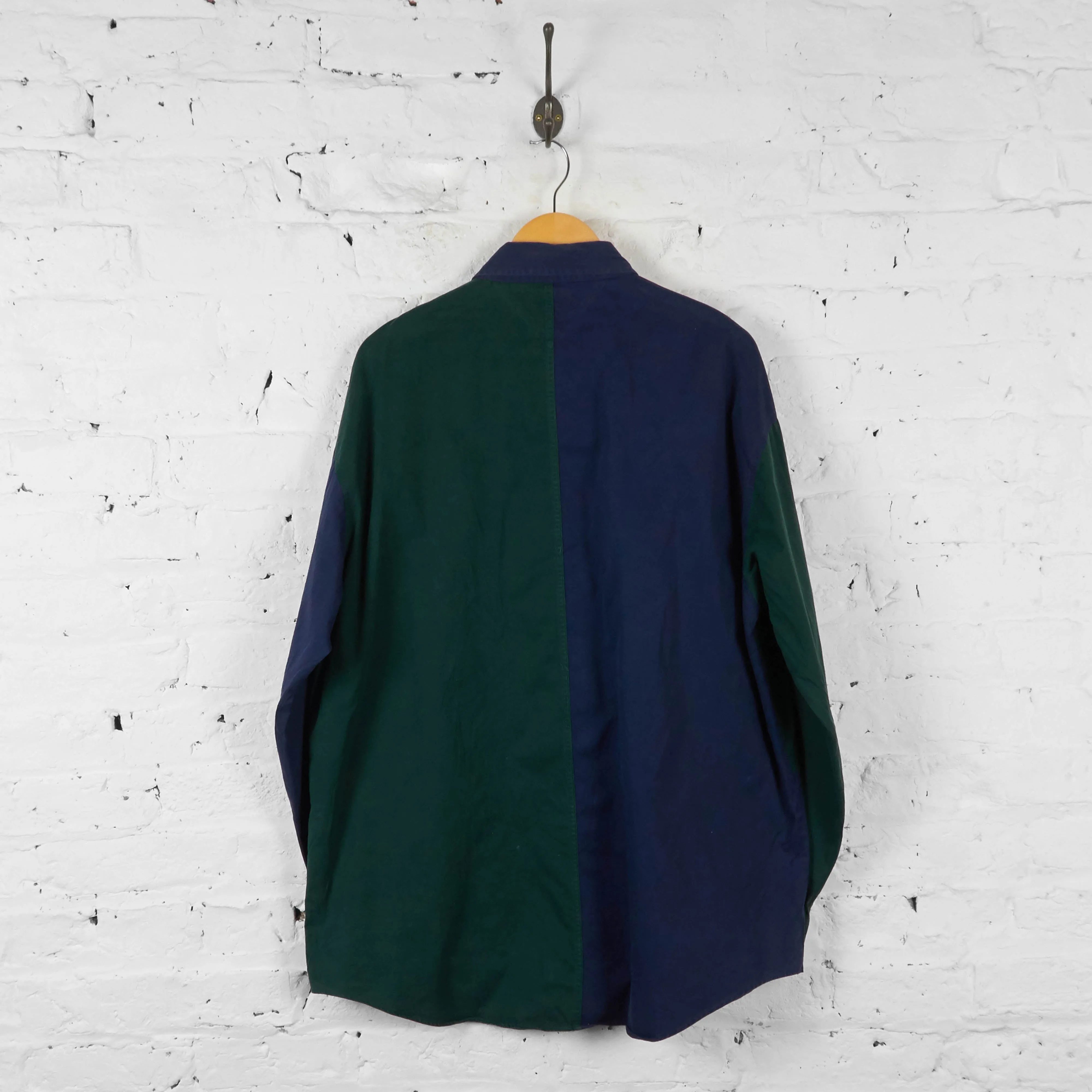 Vintage Tommy Hilfiger Striped Shirt - Green/Navy - L