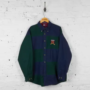 Vintage Tommy Hilfiger Striped Shirt - Green/Navy - L