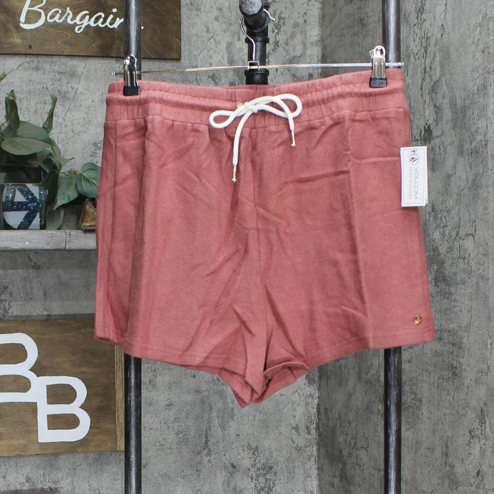 Volcom Womens Lived in Lounge Fleece Sweat Shorts Rosewood Pink XL