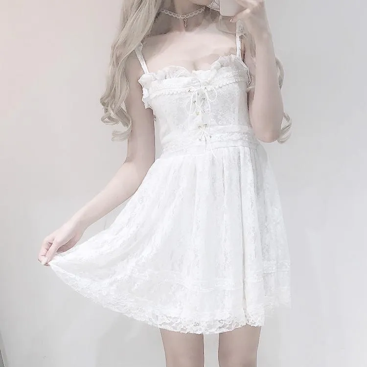 White Floral Lace Dress SD01393