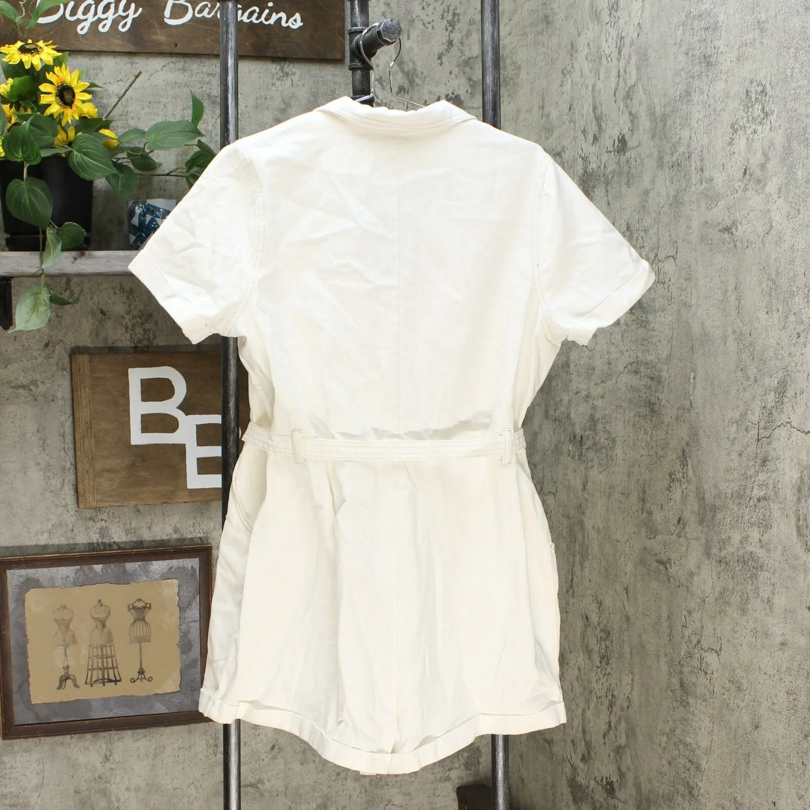 Wild Fable Women's Short Sleeve Zip Front Utility Romper