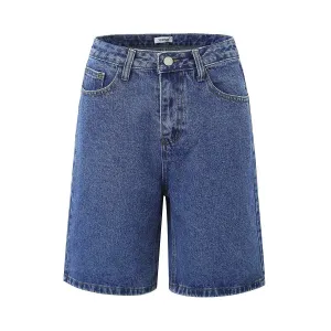 Women Denim Shorts Straight Solid Color Women Loose Casual Shorts