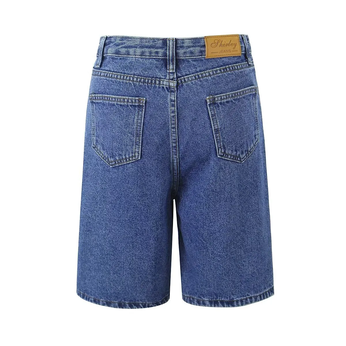 Women Denim Shorts Straight Solid Color Women Loose Casual Shorts