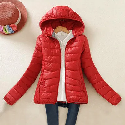 Women Winter Jacket Female Coat Ultra Light Down Coats Woman's Hooded Short Jackets Plus Size Parkas B998