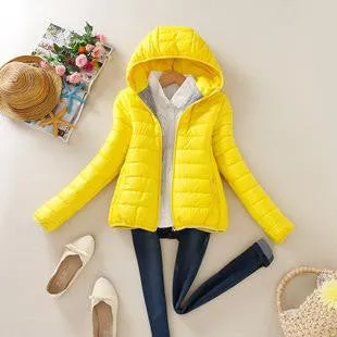Women Winter Jacket Female Coat Ultra Light Down Coats Woman's Hooded Short Jackets Plus Size Parkas B998