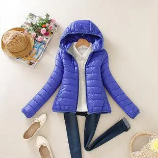 Women Winter Jacket Female Coat Ultra Light Down Coats Woman's Hooded Short Jackets Plus Size Parkas B998
