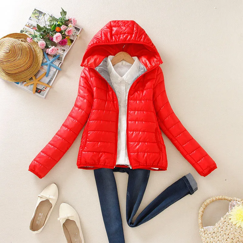 Women Winter Jacket Female Coat Ultra Light Down Coats Woman's Hooded Short Jackets Plus Size Parkas B998