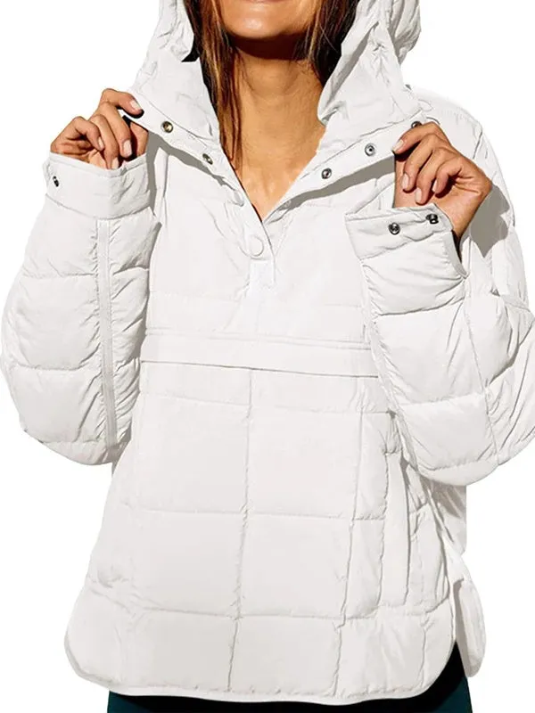 Women's Autumn Winter Padded Jacket Long Sleeve Hooded Pullovers