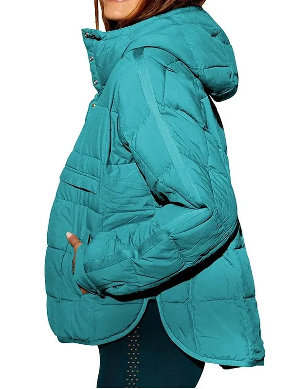 Women's Autumn Winter Padded Jacket Long Sleeve Hooded Pullovers