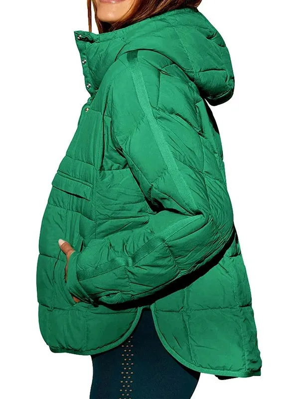 Women's Autumn Winter Padded Jacket Long Sleeve Hooded Pullovers