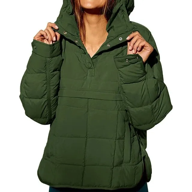 Women's Autumn Winter Padded Jacket Long Sleeve Hooded Pullovers