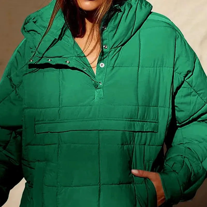 Women's Autumn Winter Padded Jacket Long Sleeve Hooded Pullovers