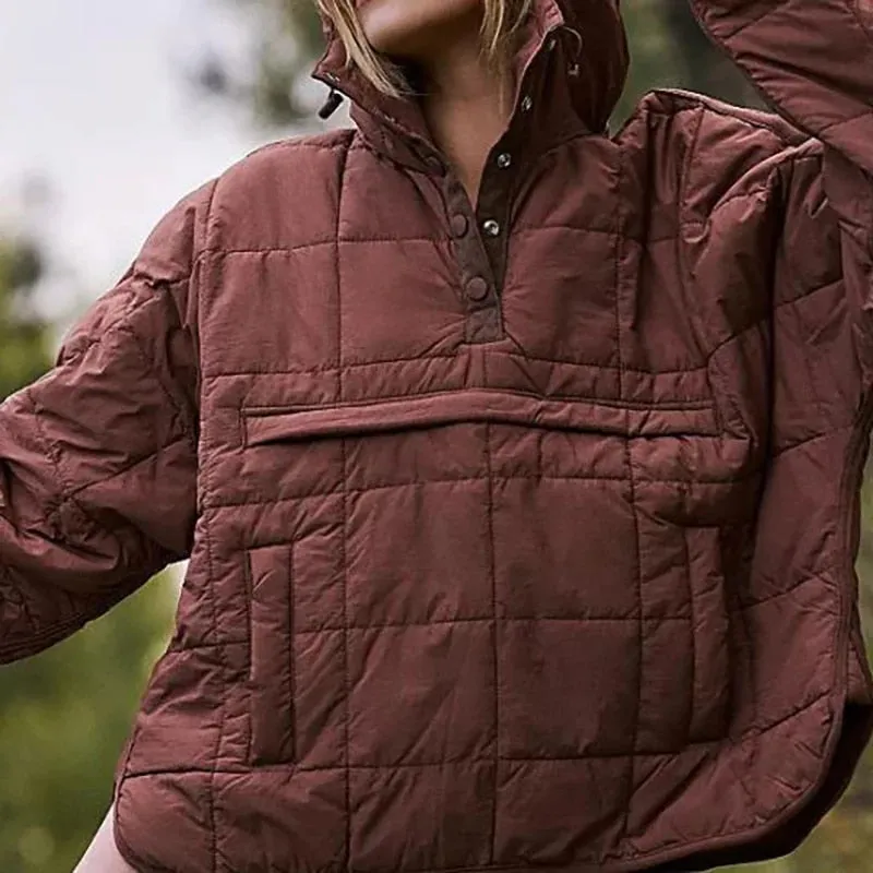 Women's Autumn Winter Padded Jacket Long Sleeve Hooded Pullovers