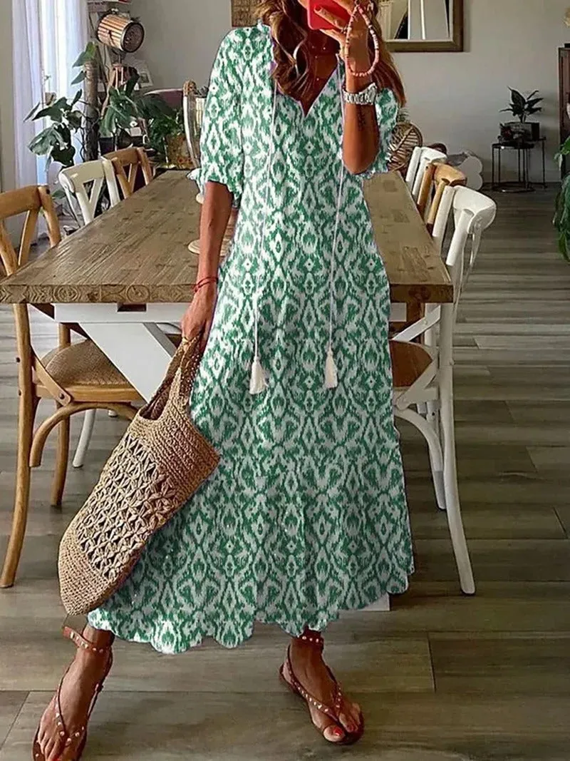 Women's Boho Floral Summer Dress | Maxi