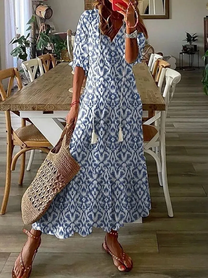 Women's Boho Floral Summer Dress | Maxi