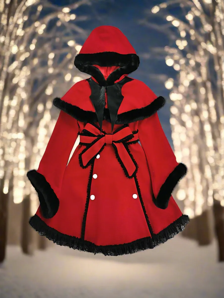 Women's Gothic Style Dark Christmas Hooded Cloak