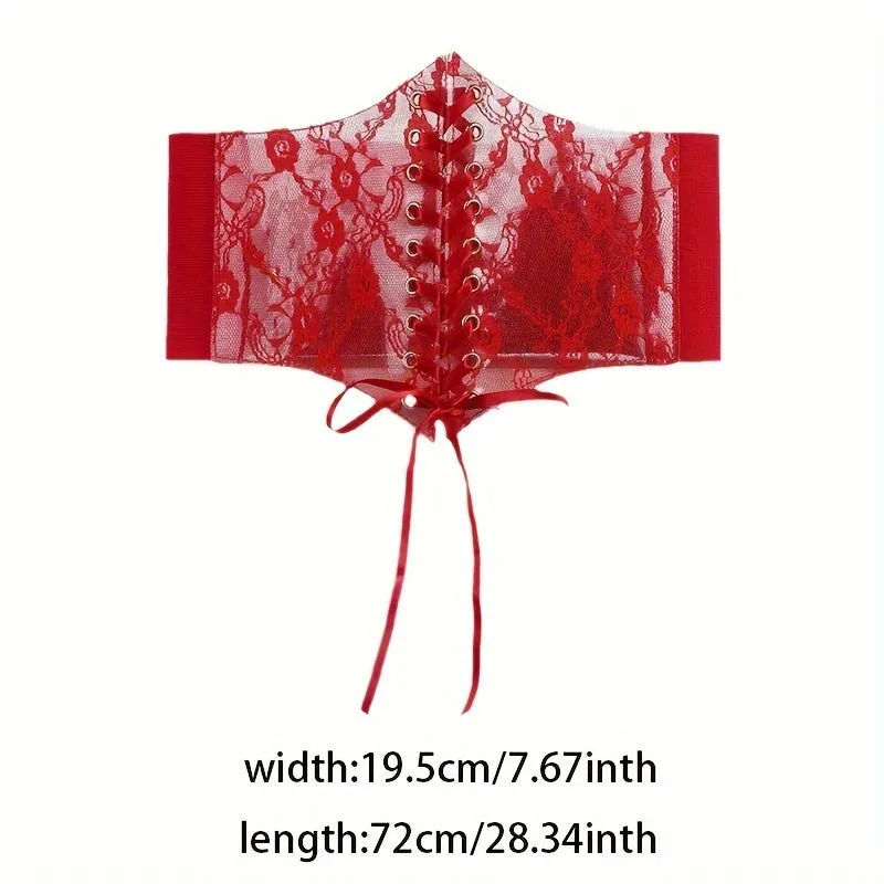 Women's Lace Corset Belt & Floral Elastic Waist Cincher
