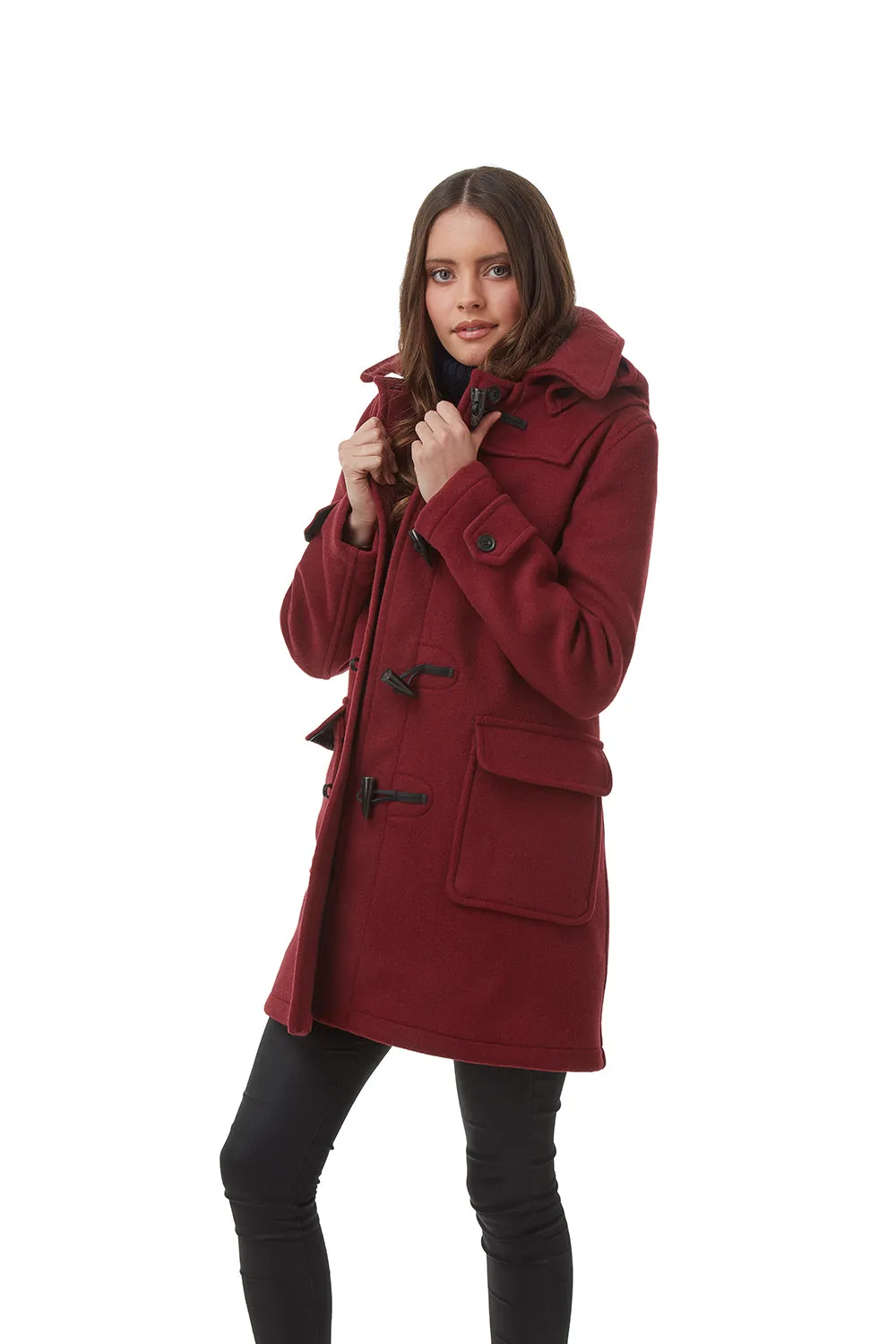 Women's London Classic Fit Duffle Coat - Burgundy