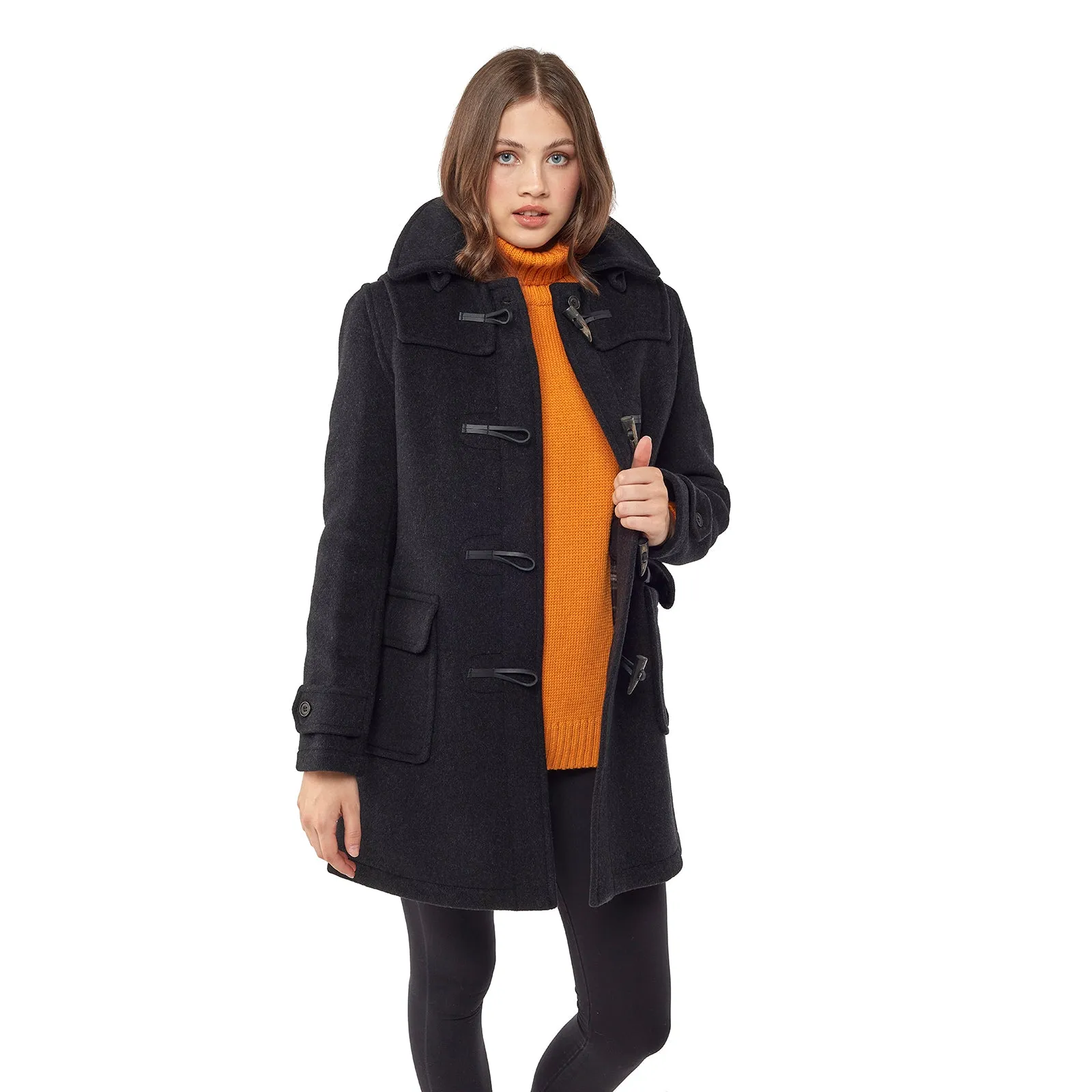 Women's London Classic Fit Duffle Coat - Charcoal