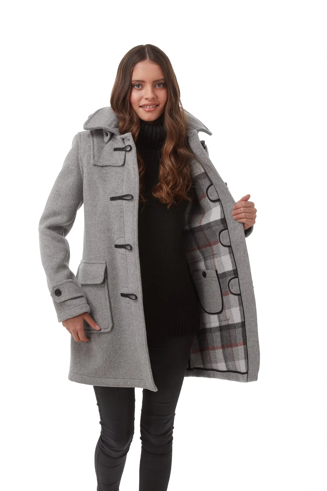 Women's London Classic Fit Duffle Coat - Pearl Grey